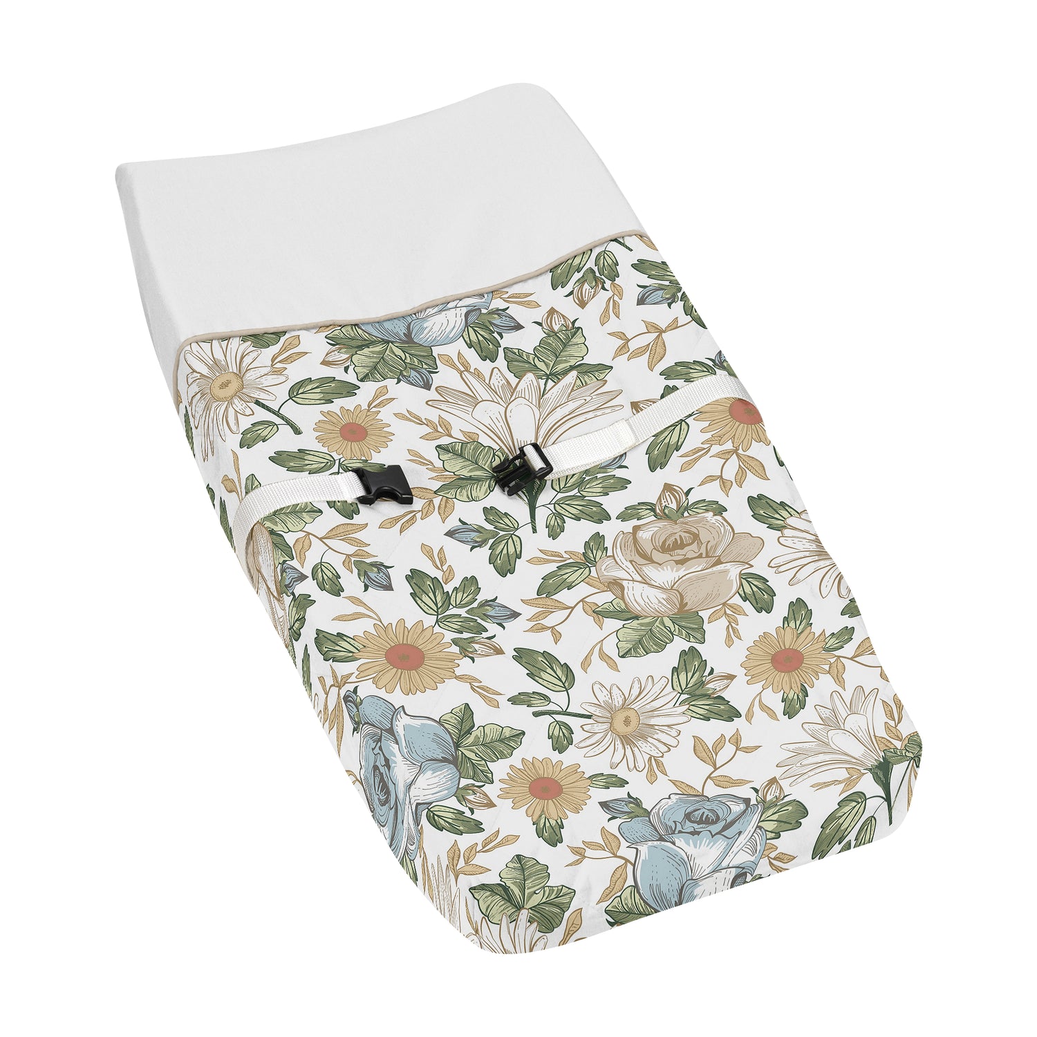 Vintage Floral Blue and Yellow Collection Changing Pad Cover