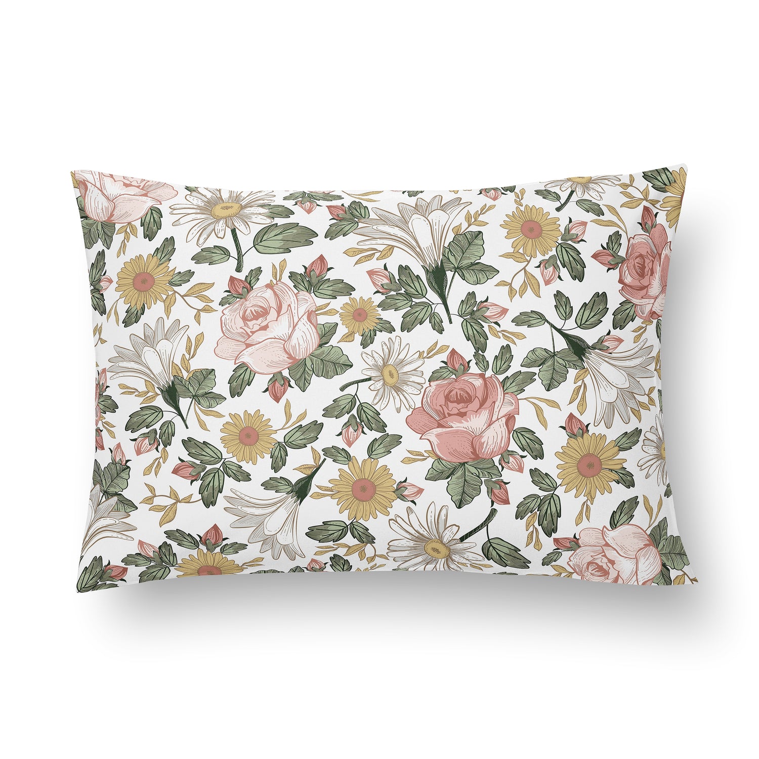 Vintage Floral Collection Toddler Pillow with Pillowcase