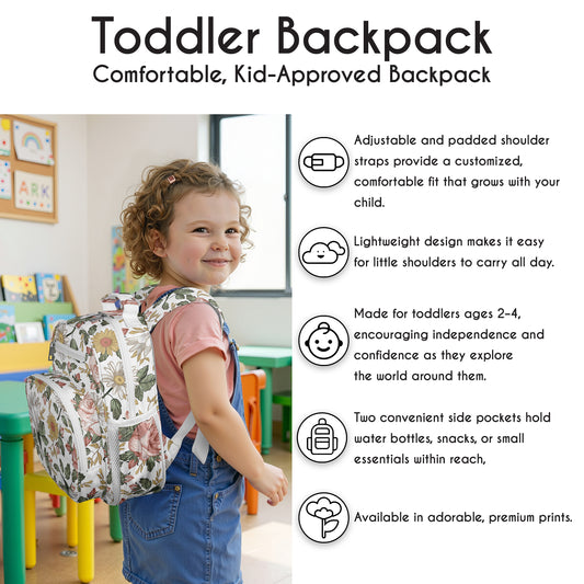 Vintage Floral Collection Small Toddler Backpack