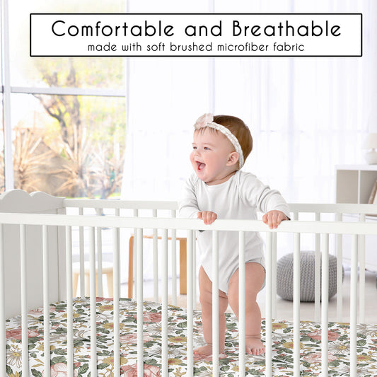 Vintage Floral Collection 2 Pack Crib Sheets