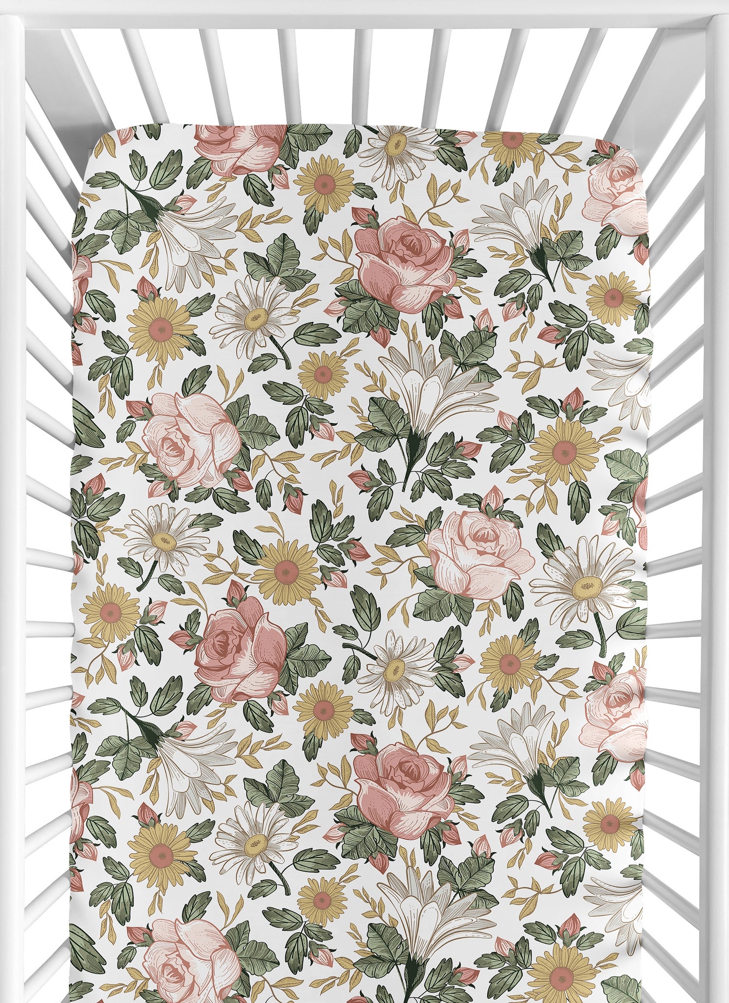 Vintage Floral Collection Crib Sheet