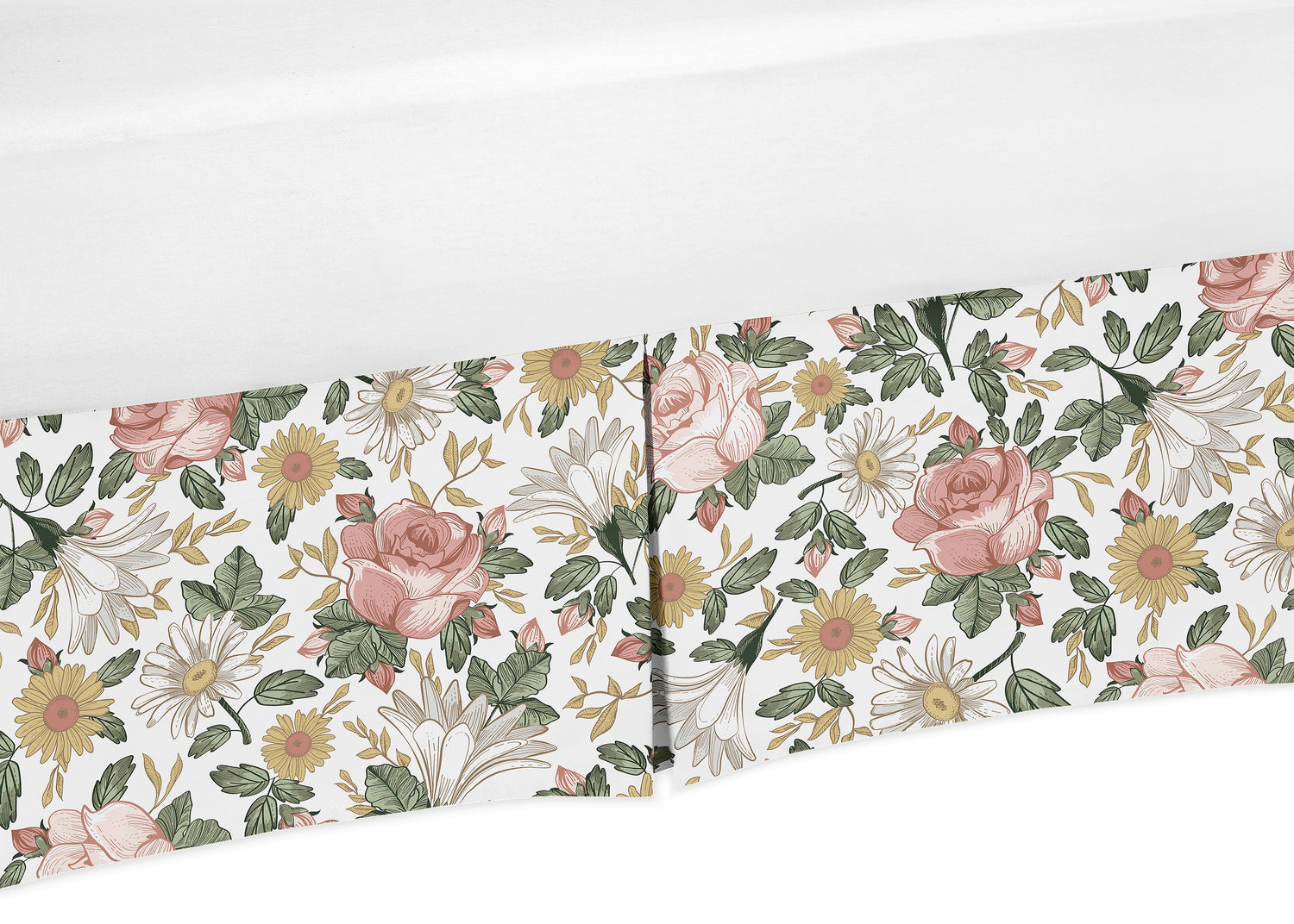 Vintage Floral Collection Crib Bed Skirt