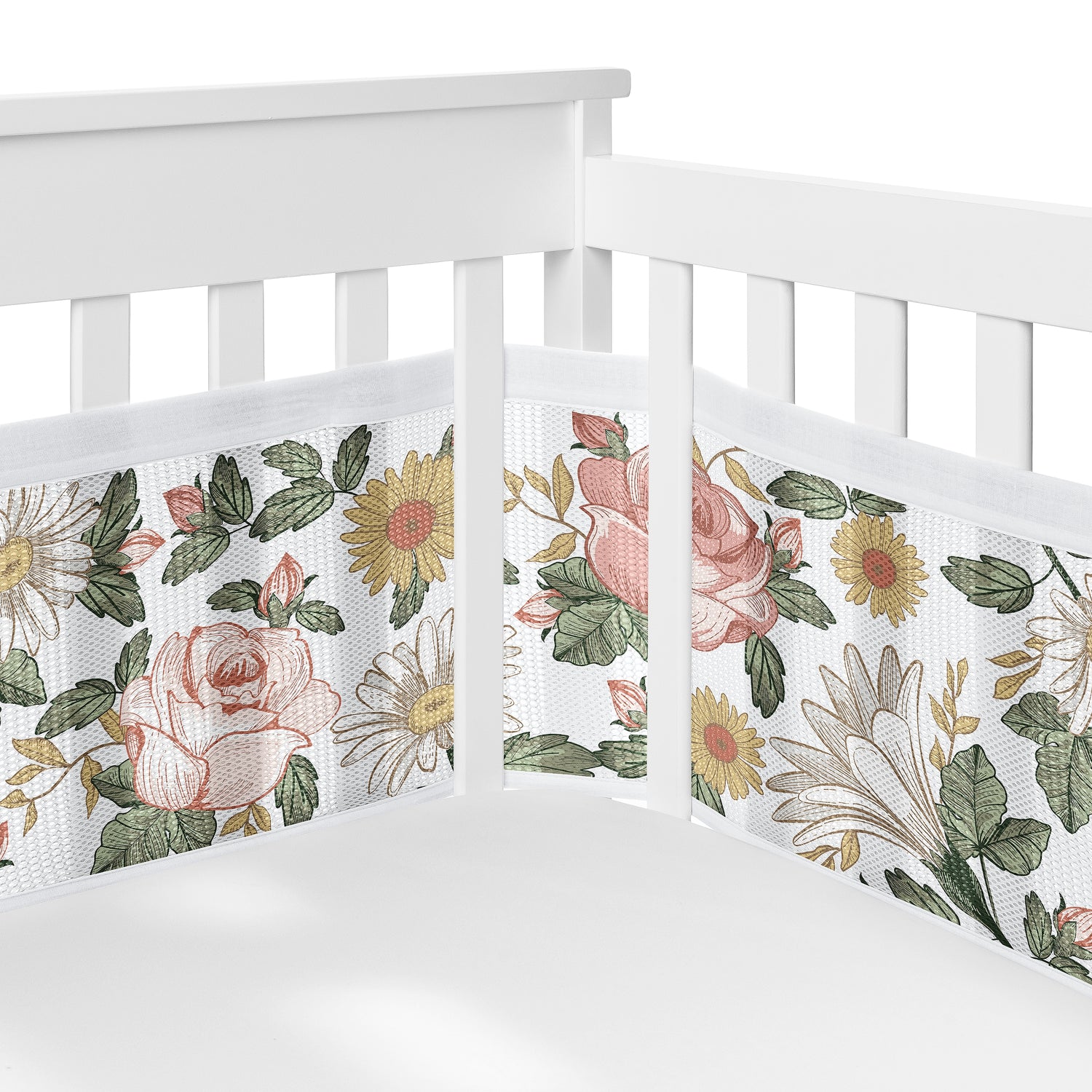 Vintage Floral Collection Sweet Jojo Designs + BreathableBaby Breathable Mesh Crib Liner