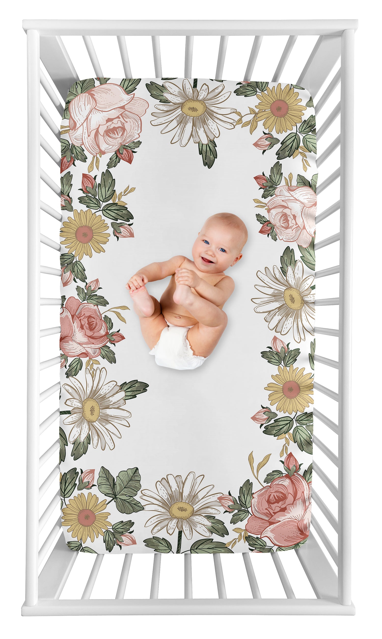 Vintage Floral Collection Photo Op Crib Sheet