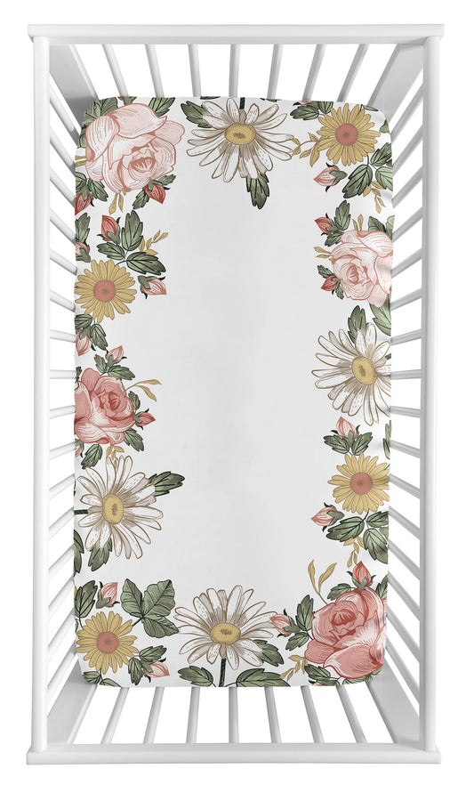 Vintage Floral Collection Photo Op Crib Sheet