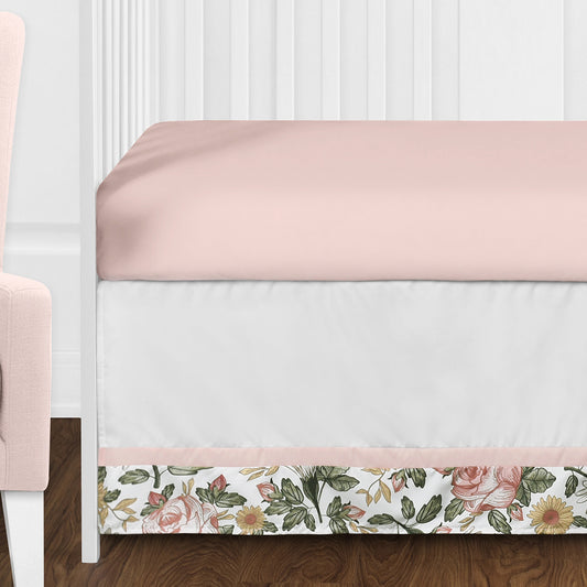 Vintage Floral Collection 11 Piece Bumperless Crib Bedding