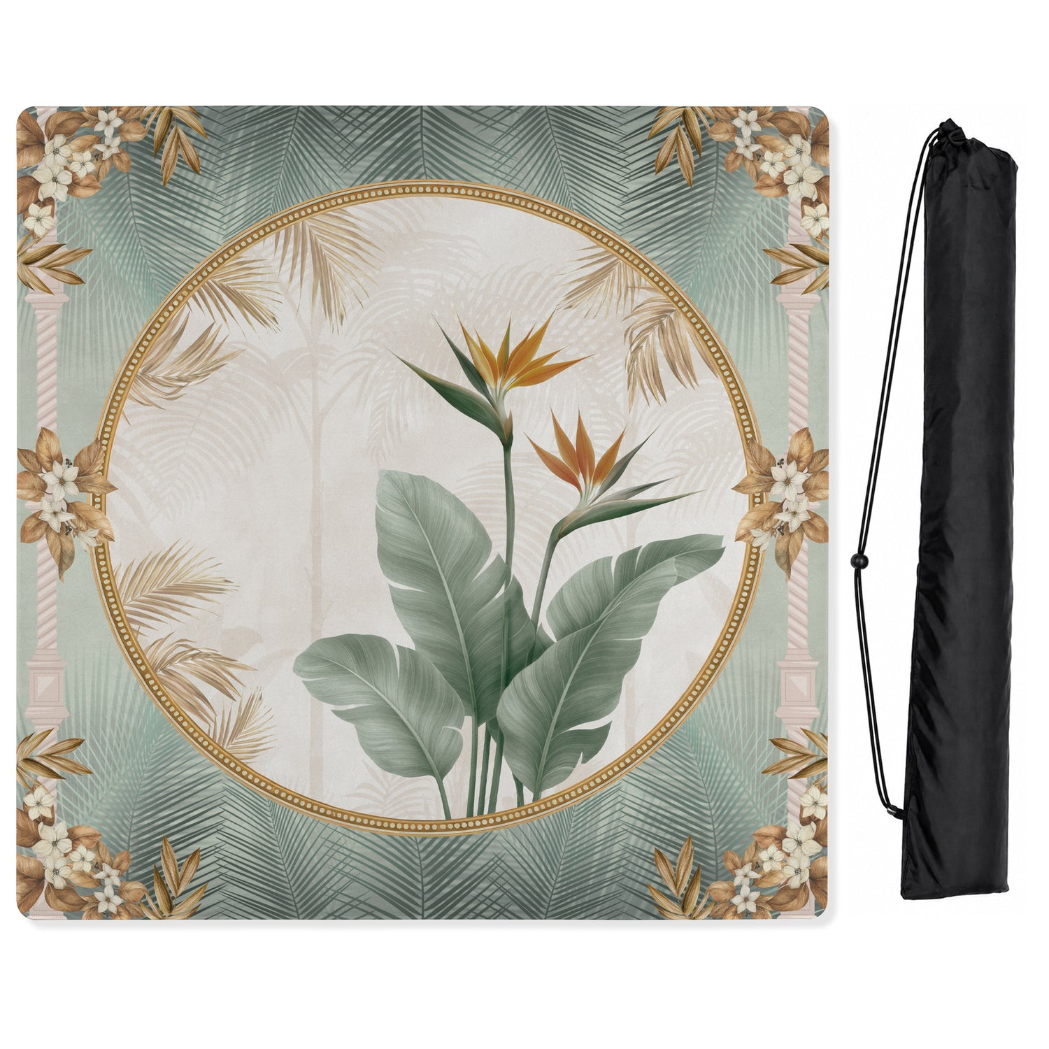 Taupe Vintage Paradise Collection Mahjong Mat for Table - Shipped Rolled