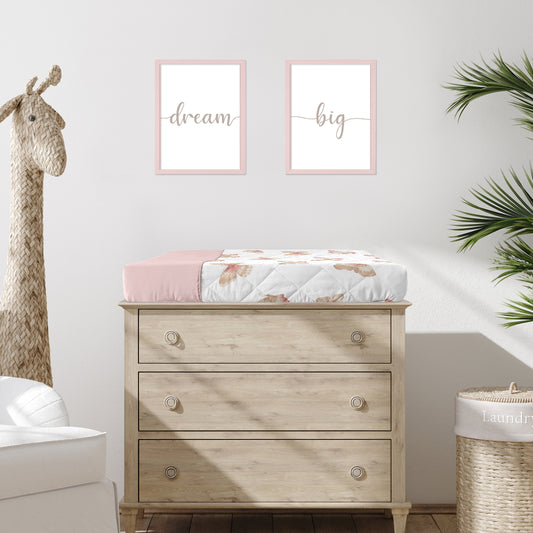 Butterfly Pink and Taupe Collection Changing Pad Cover