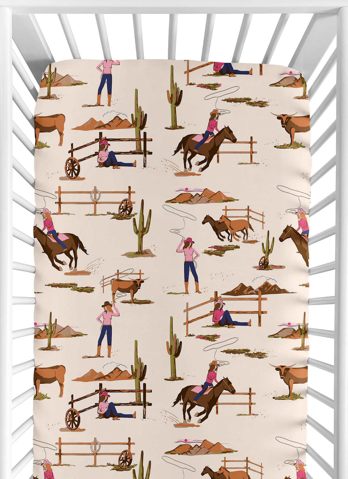 Western Cowgirl Collection Crib Sheet