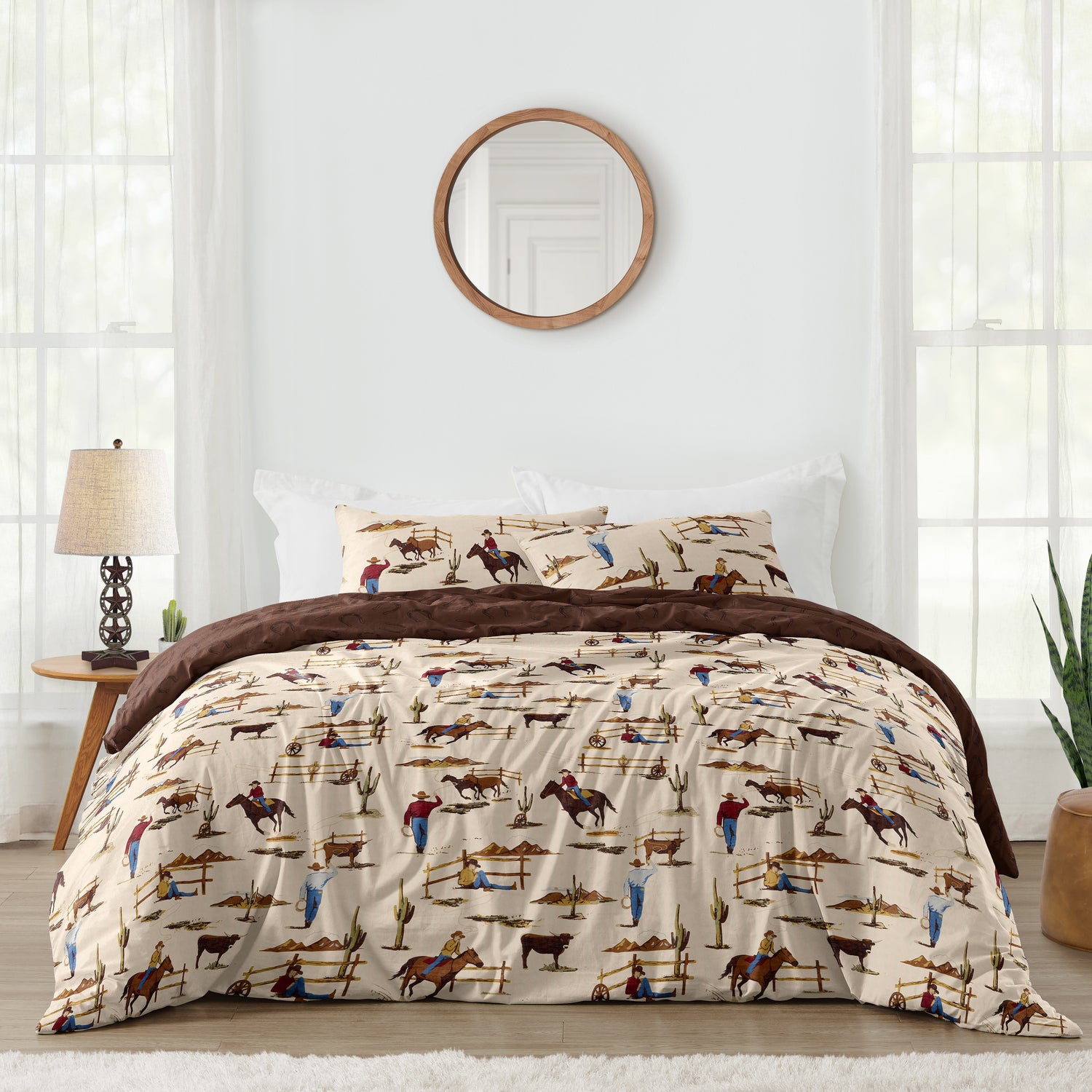 Wild West Cowboy Collection Full/Queen Bedding - Horseshoe Print
