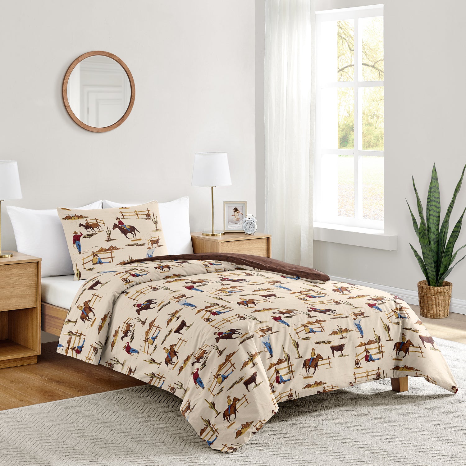Wild West Cowboy Collection Twin Bedding - Horseshoe Print
