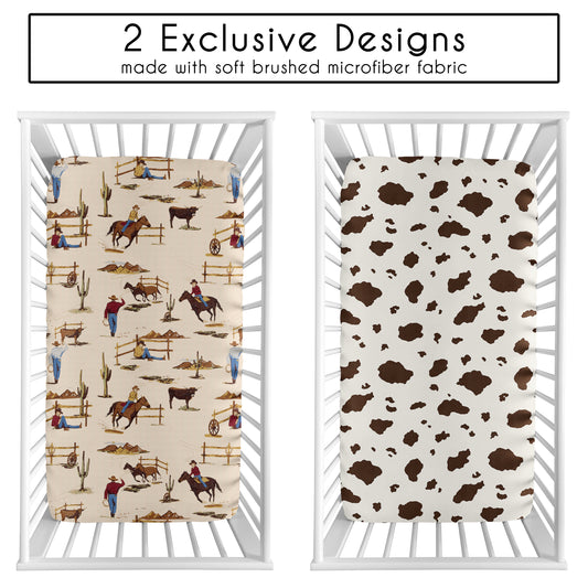 Wild West Cowboy Collection 2 Pack Crib Sheets