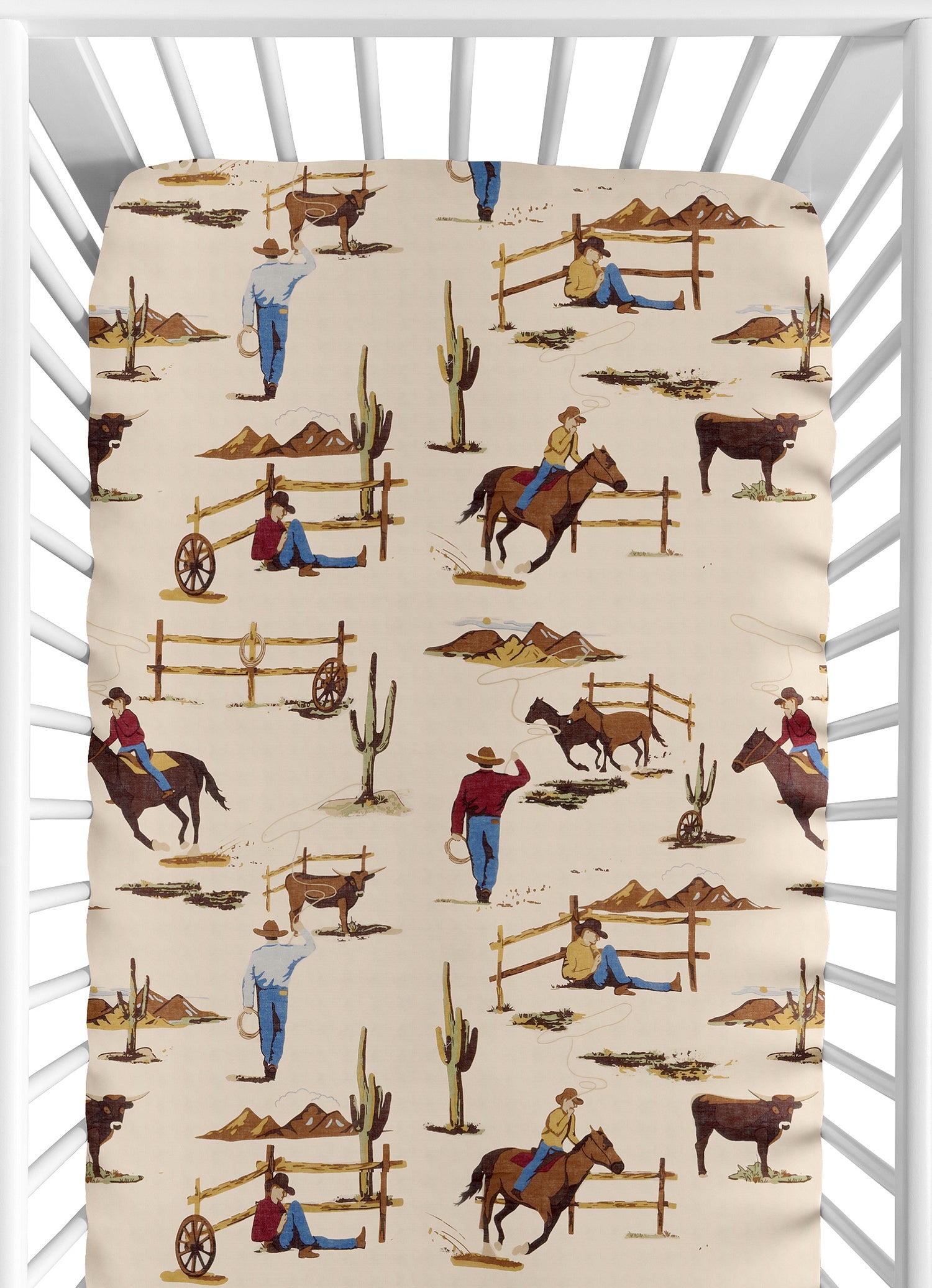 Wild West Cowboy Collection Crib Sheet