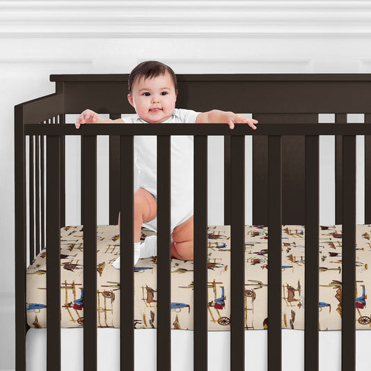 Wild West Collection Jersey Knit Crib Sheet