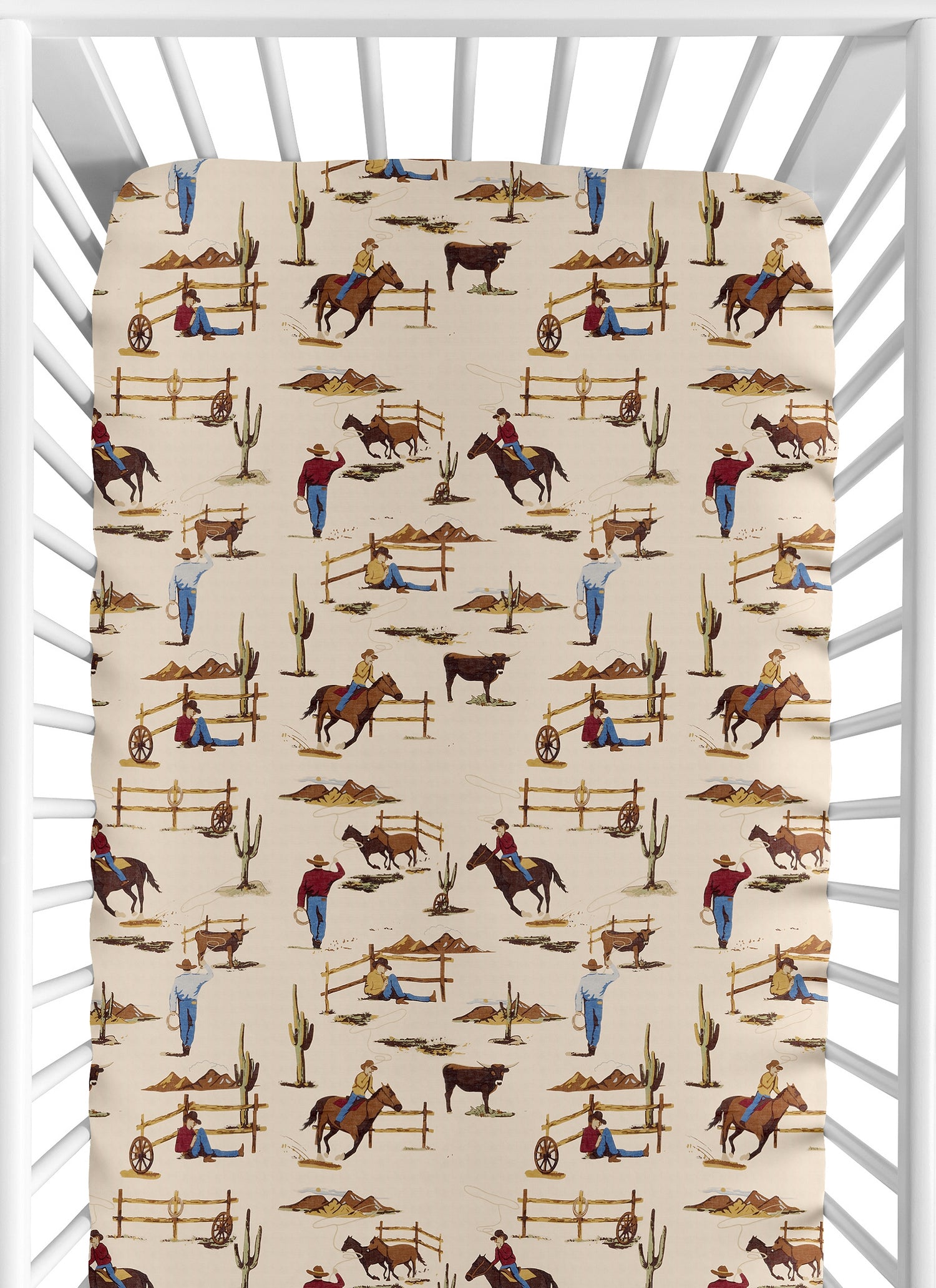 Wild West Collection Jersey Knit Crib Sheet