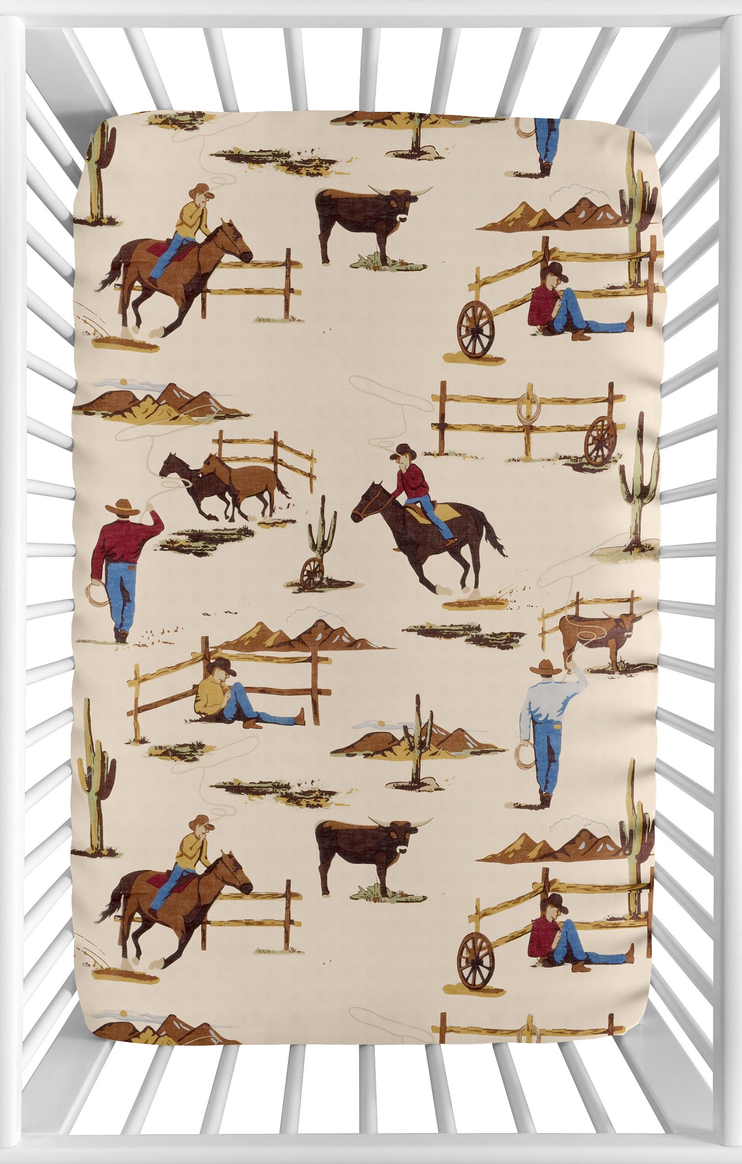 Wild West Collection Mini Crib Sheet