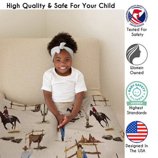 Wild West Cowboy Collection Toddler Blanket Baby Swaddle