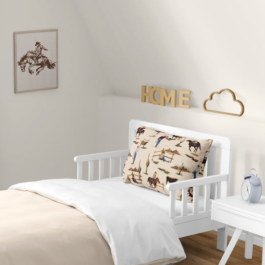 Wild West Cowboy Collection Toddler Pillow with Pillowcase