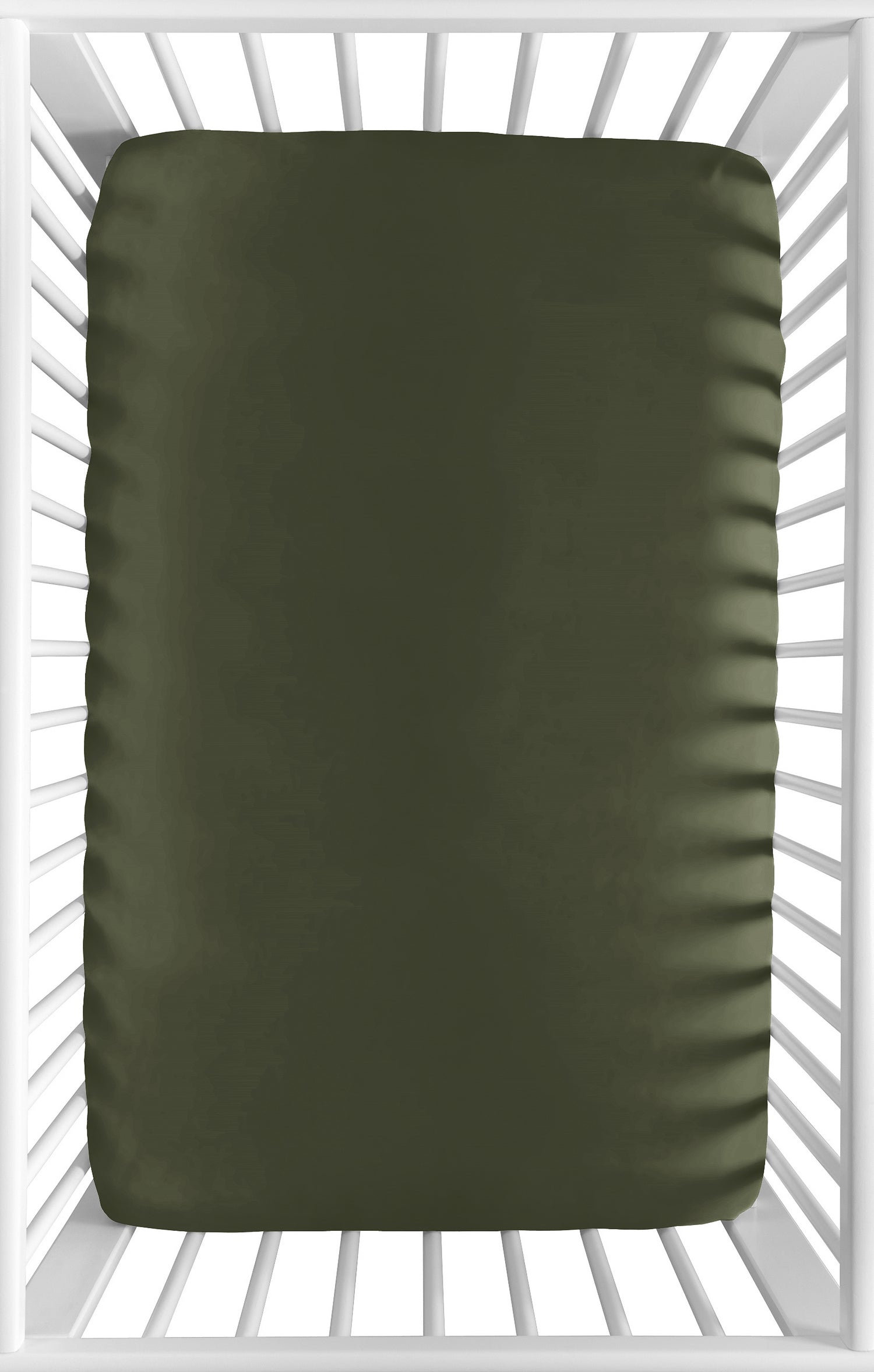 Woodland Camo Collection Mini Crib Sheet - Solid Dark Green