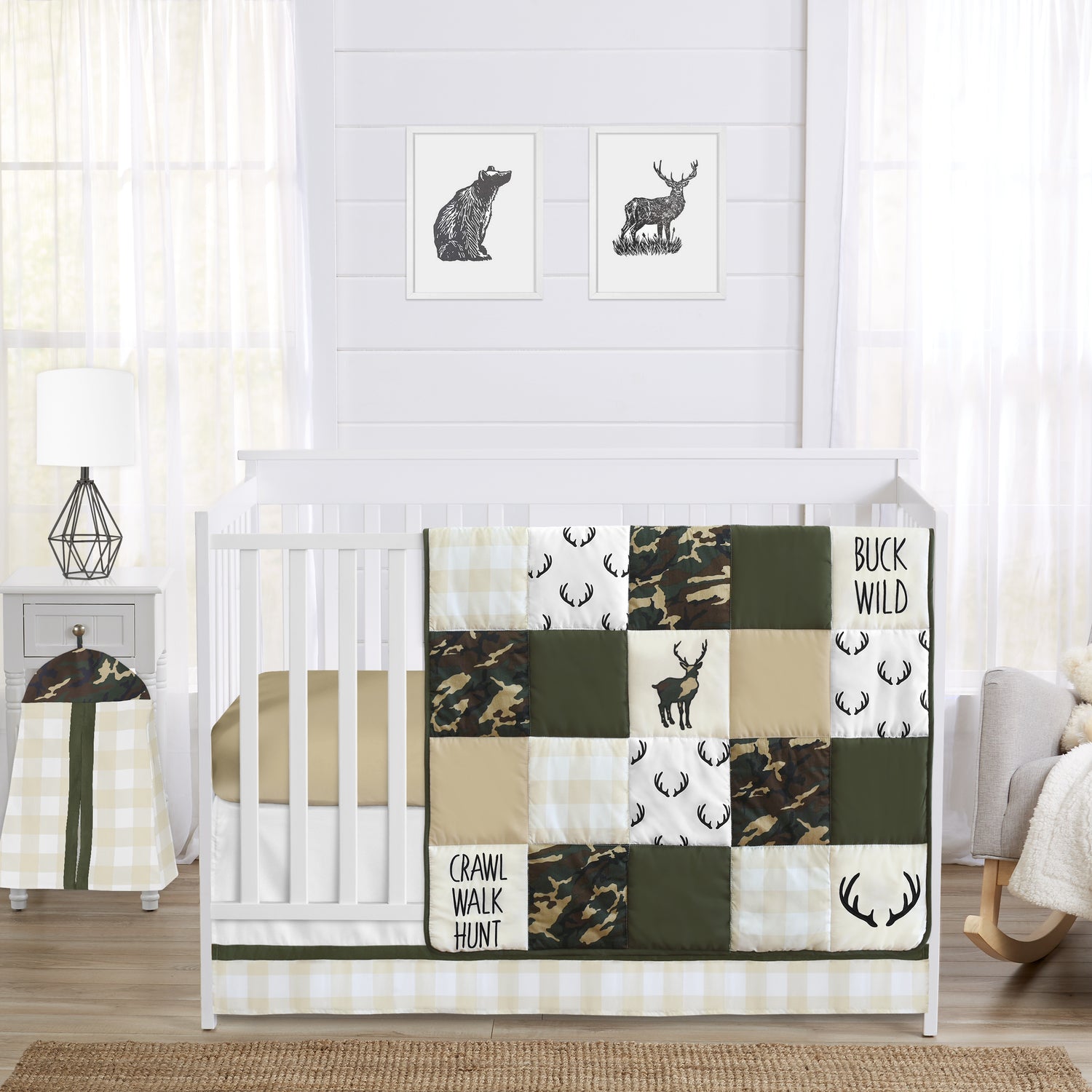 Woodland Camo Collection 4 Piece Crib Bedding