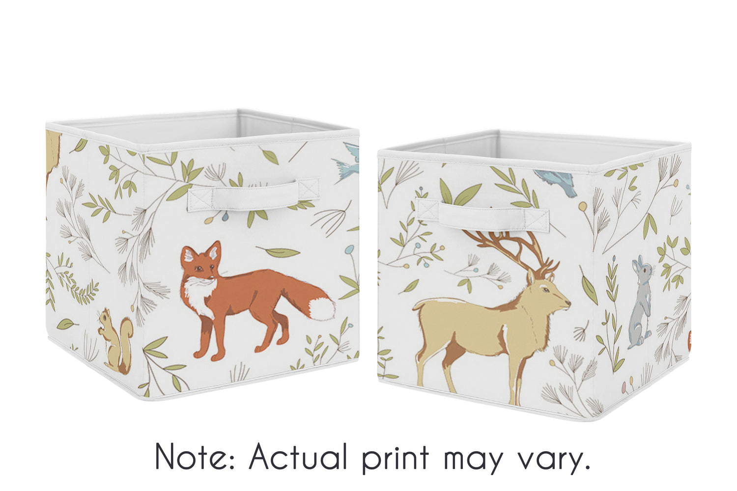 Woodland Toile Collection Foldable Fabric Storage Bins - Set of 2