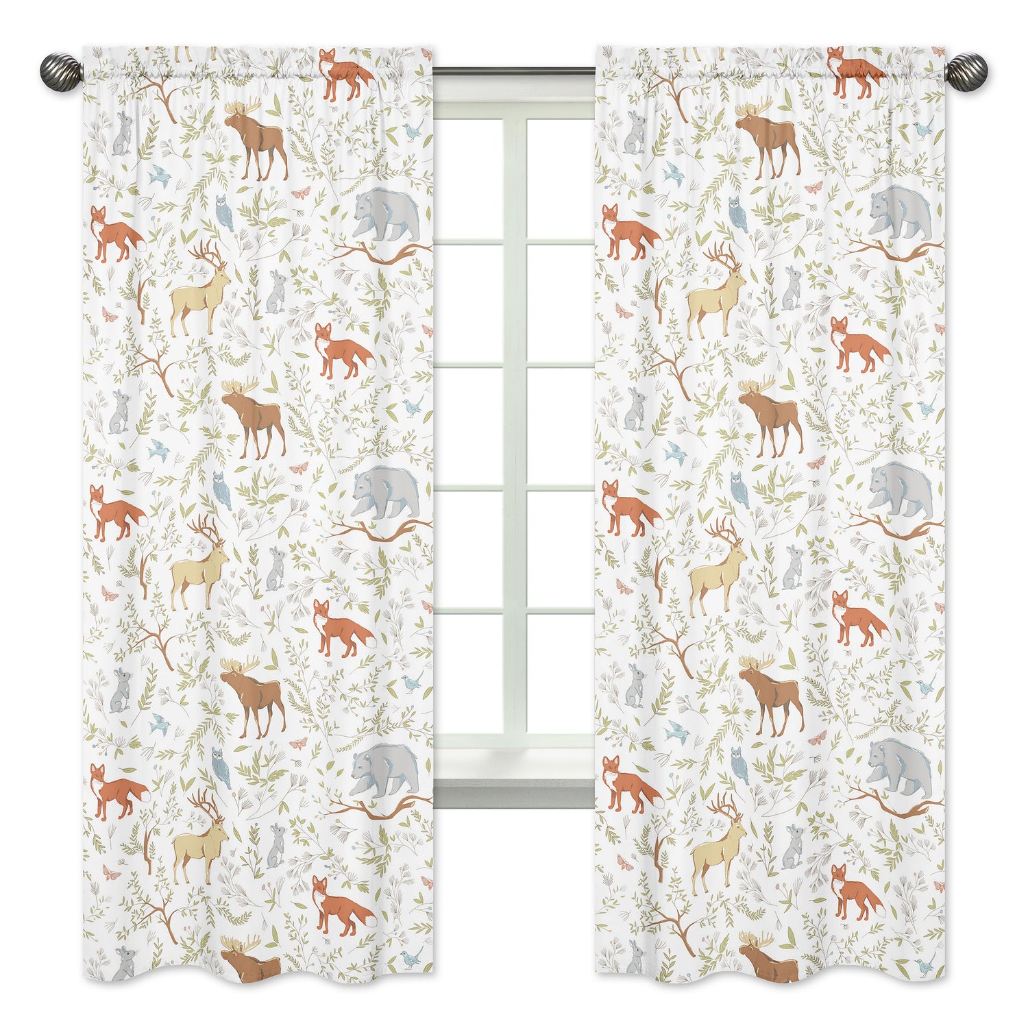 Woodland Toile Collection Window Panels - Set of 2