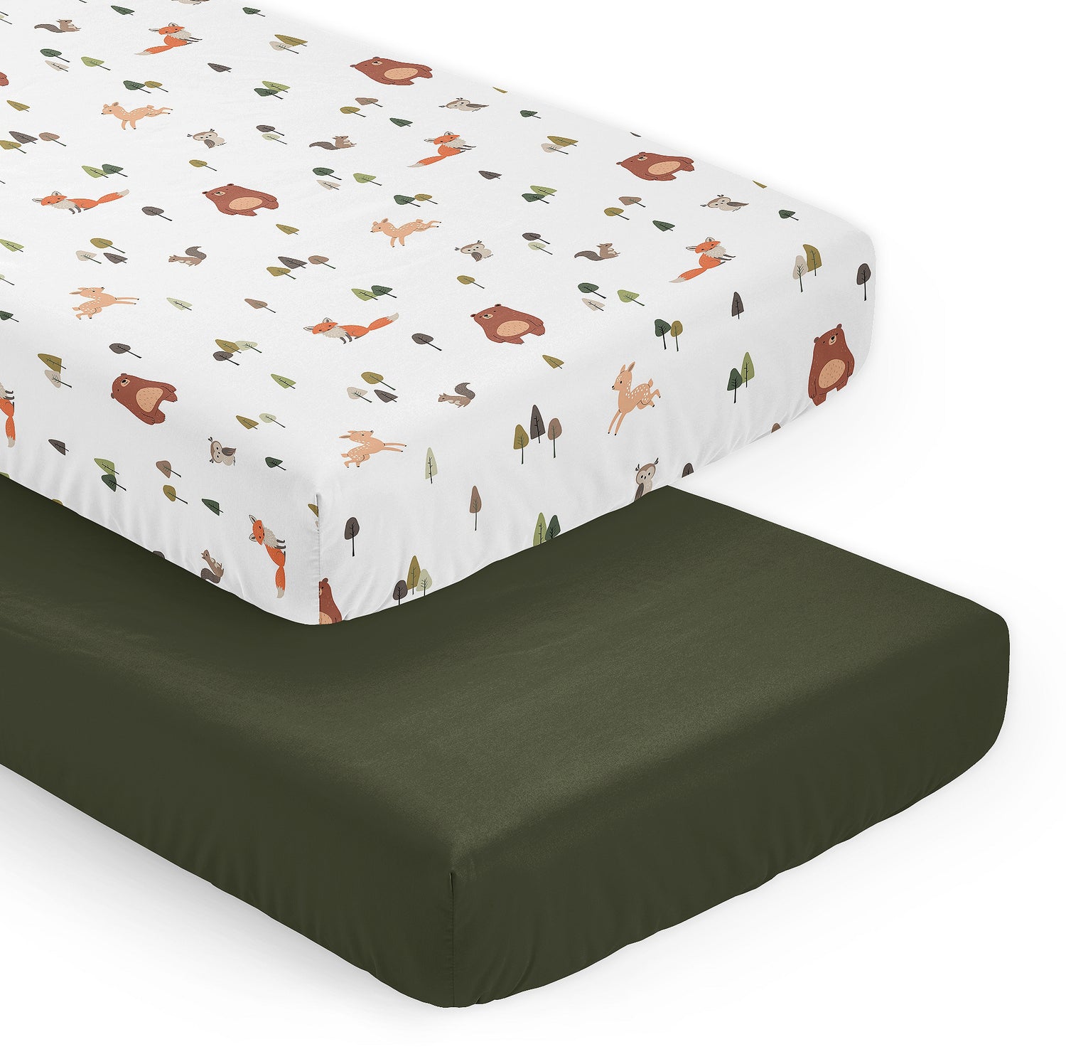 Woodland Animal Pals Collection 2 Pack Crib Sheets