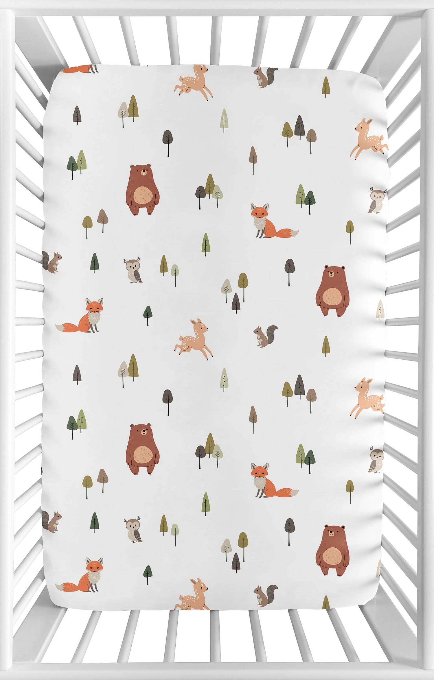 Woodland Animal Pals Collection Mini Crib Sheet