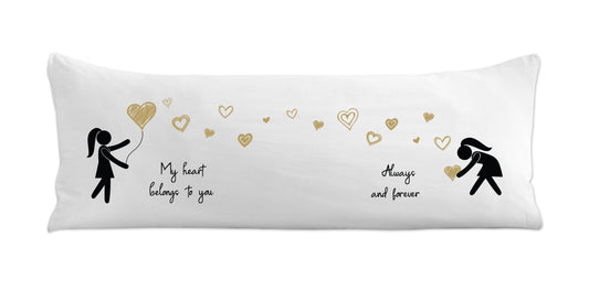 Hers and Hers Collection Full Length Body Pillow Cover
