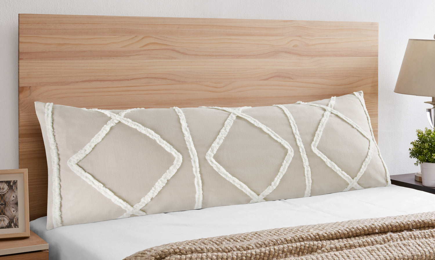 Boho Fringe Linen Collection Full Length Body Pillow Cover