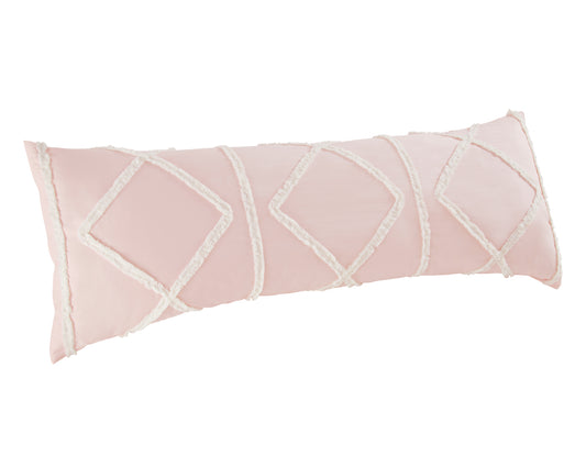 Boho Fringe Blush Pink and Ivory Collection Full Length Body Pillow Cover