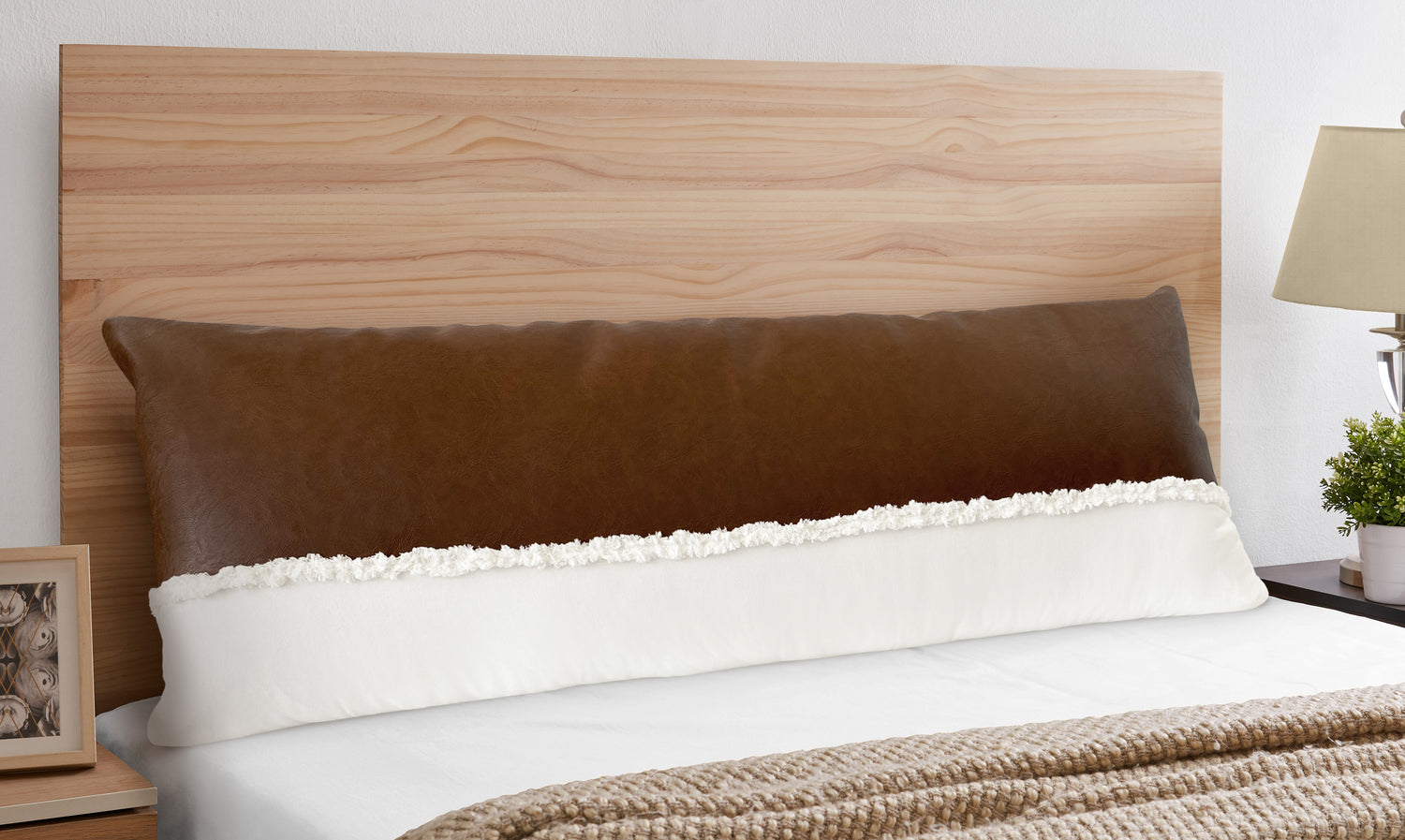 Boho Faux Leather Collection Full Length Body Pillow Cover