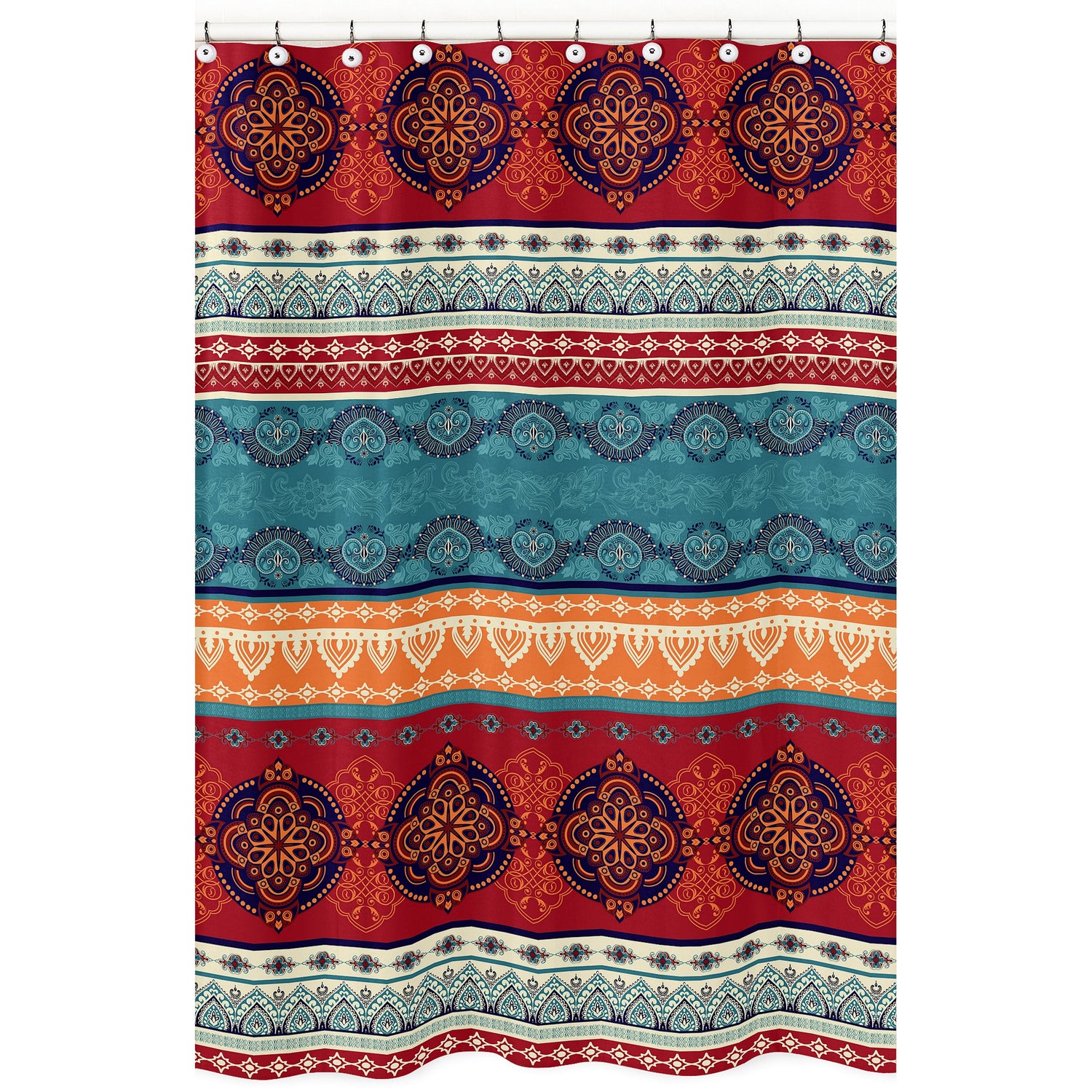 Red Boho Collection Shower Curtain