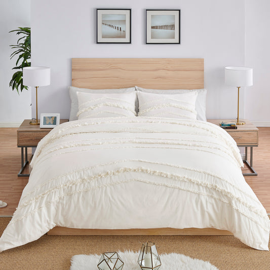 Boho Fringe Collection King Duvet Cover Bedding Set
