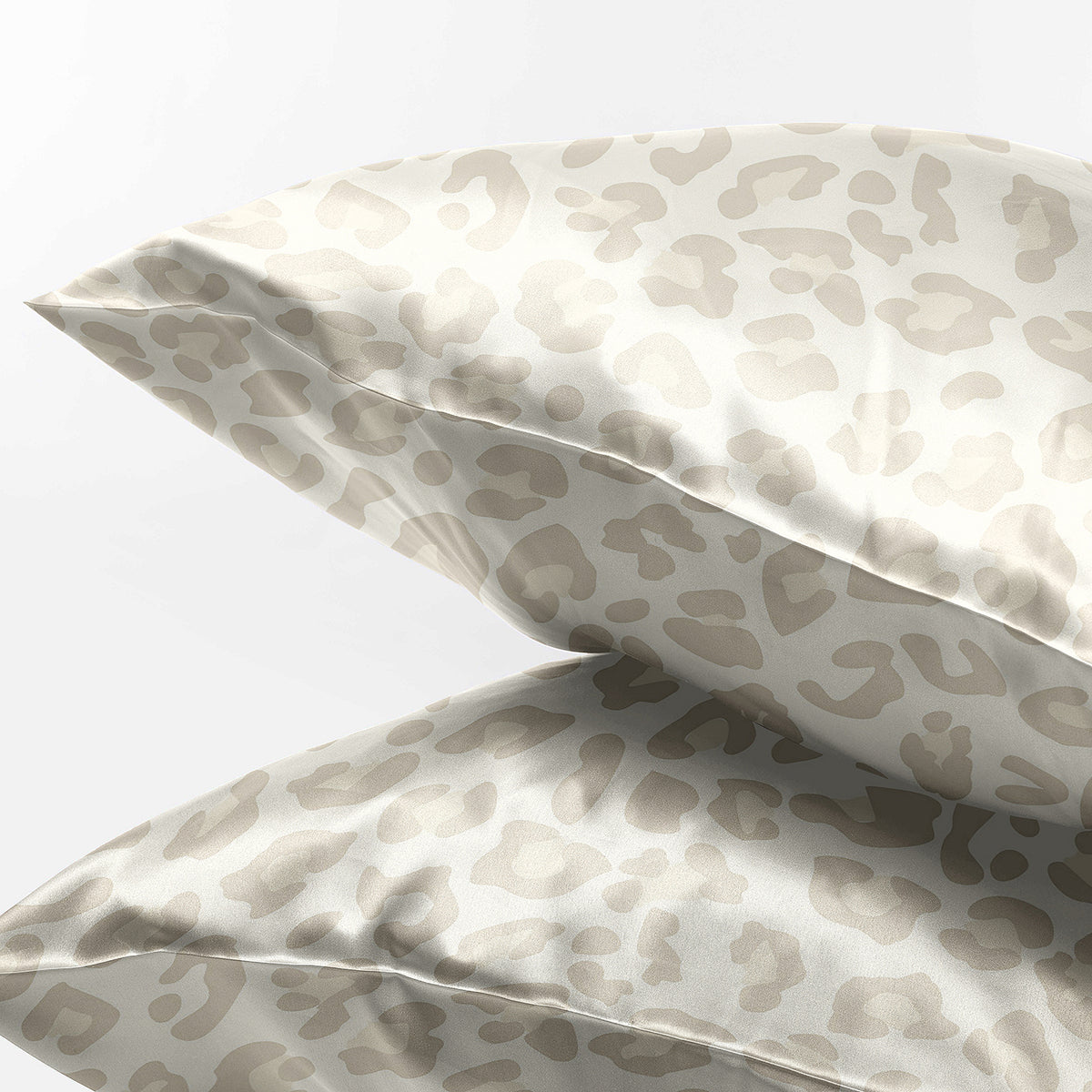 Cheetah Ivory and Gold Collection Decorative Satin Pillowcases - 2 Pack Set