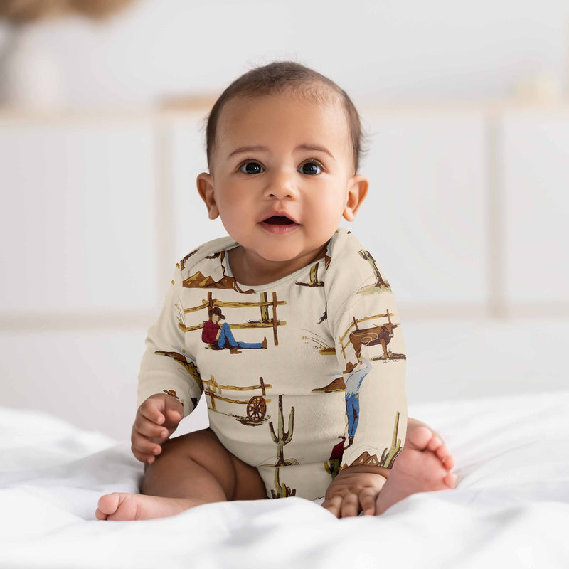 Wild West Cowboy Collection 0-6M Baby Clothes Bodysuits - 2 Pack Set