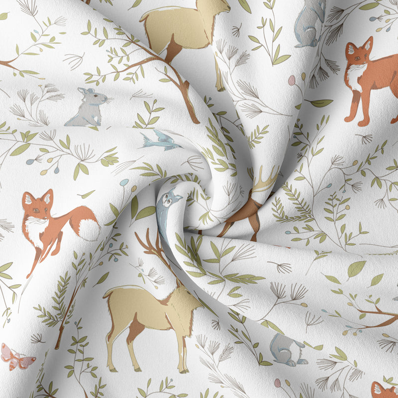 Woodland Toile Collection 0-6M Baby Clothes Bodysuits - 2 Pack Set