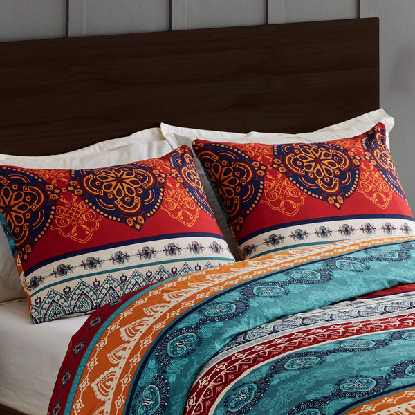 Red Boho Collection Pillow Sham Covers - 2 Pack Set alternate view