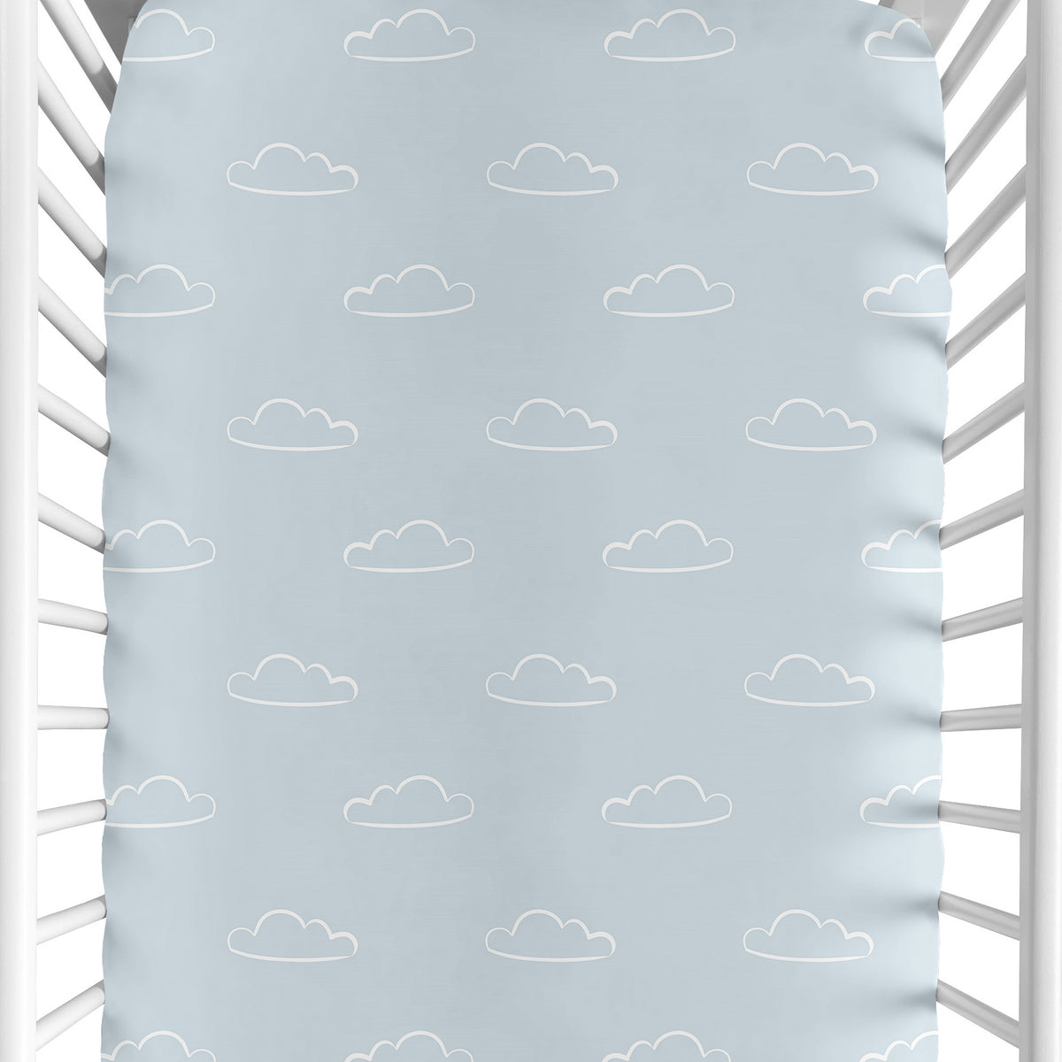 Airplane Green and Blue Collection Crib Sheet - Cloud Print