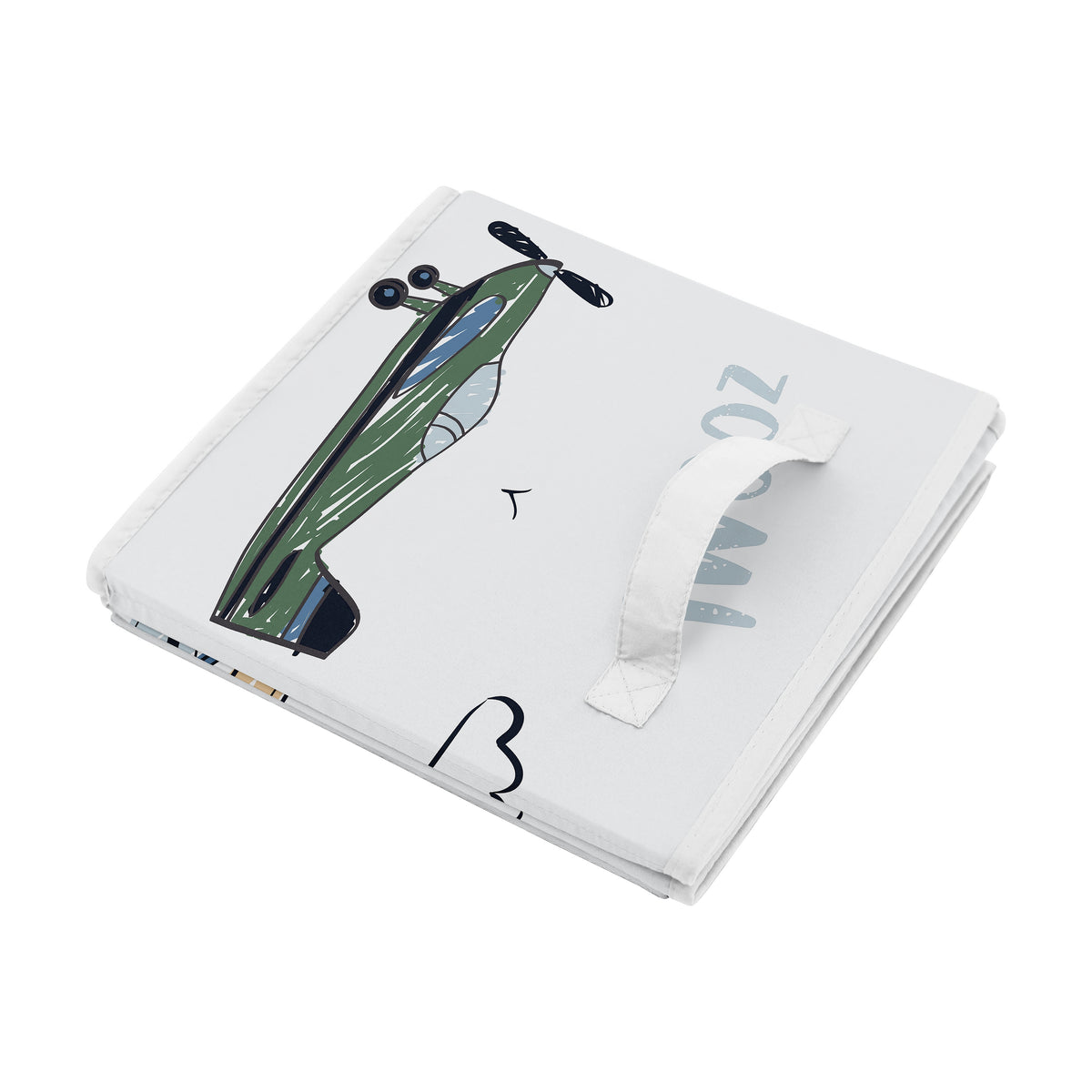 Airplane Green and Blue Collection Foldable Fabric Storage Bins