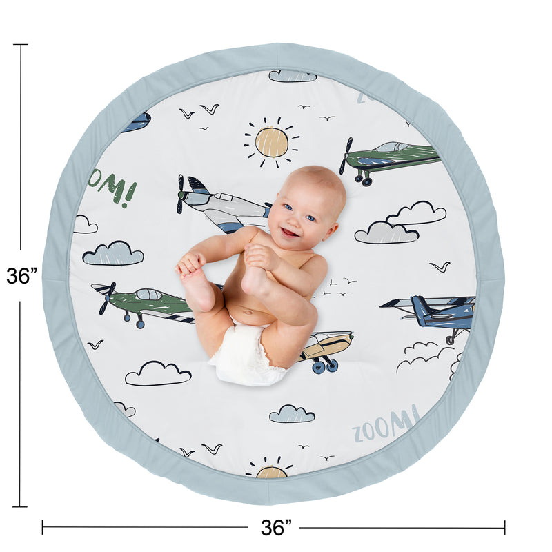 Airplane Green and Blue Collection Playmat