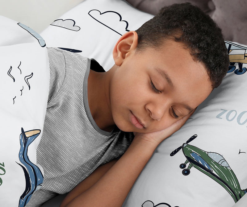 Airplane Green and Blue Collection Full/Queen Bedding