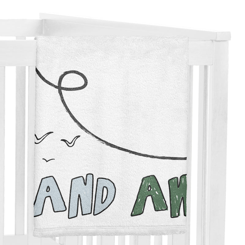 Airplane Green and Blue Collection Monthly Milestone Baby Blanket