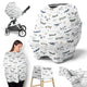 Airplane Green and Blue Collection Multi Use Baby Car Seat and Nursing Cover