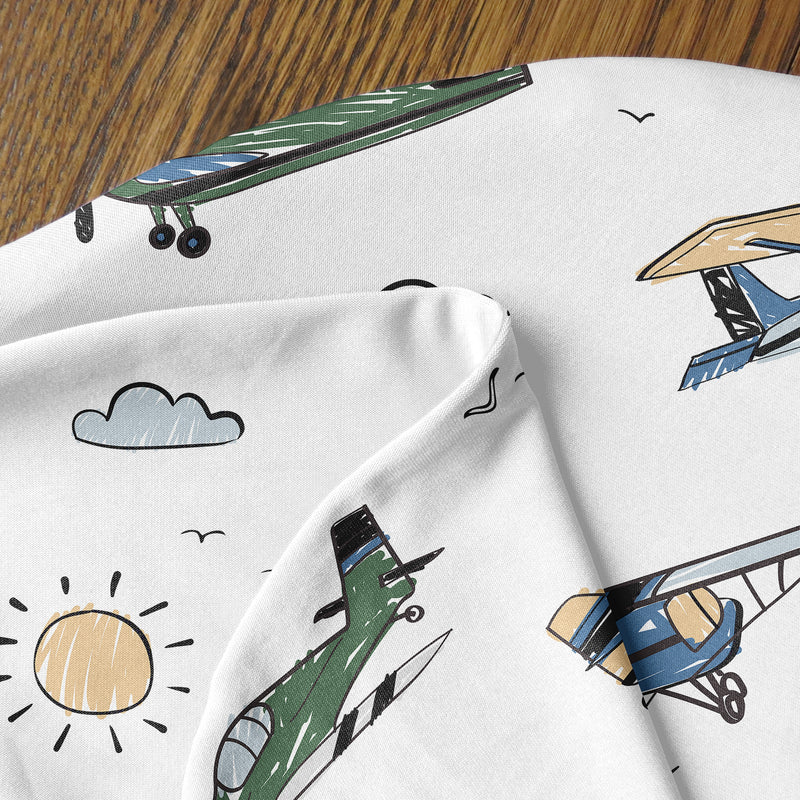 Airplane Green and Blue Collection Baby Cocoon and Beanie Hat - 2 Piece Set
