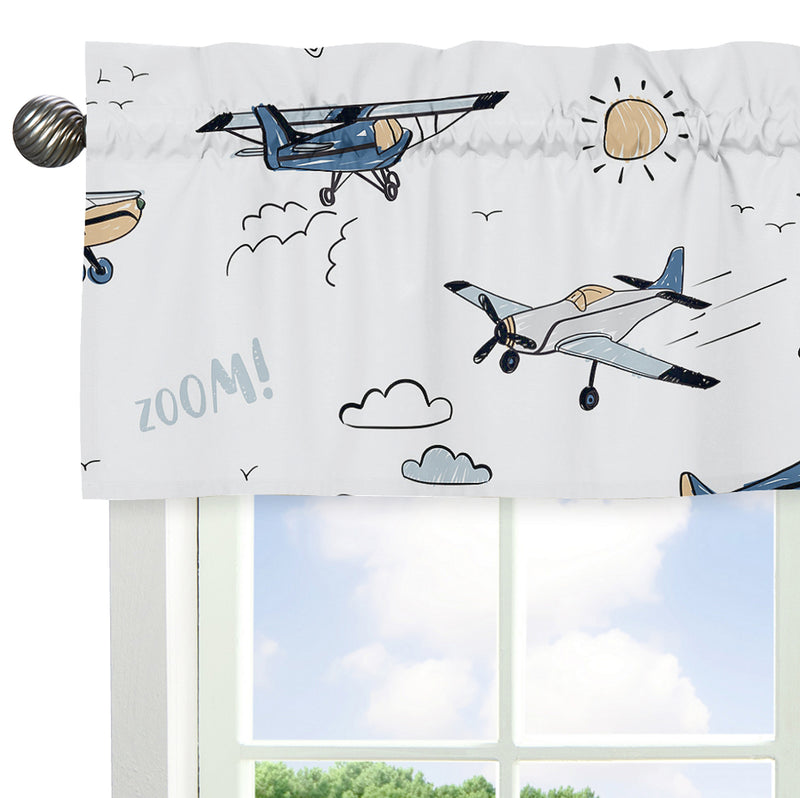 Airplane Green and Blue Collection Window Valance