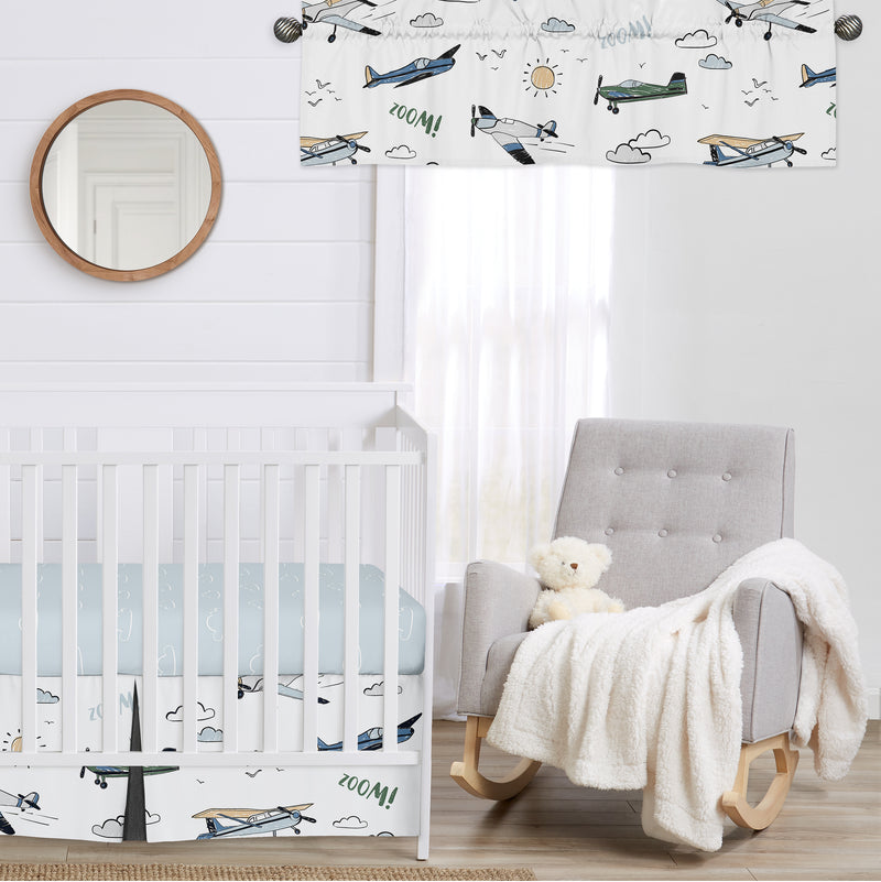Airplane Green and Blue Collection Window Valance