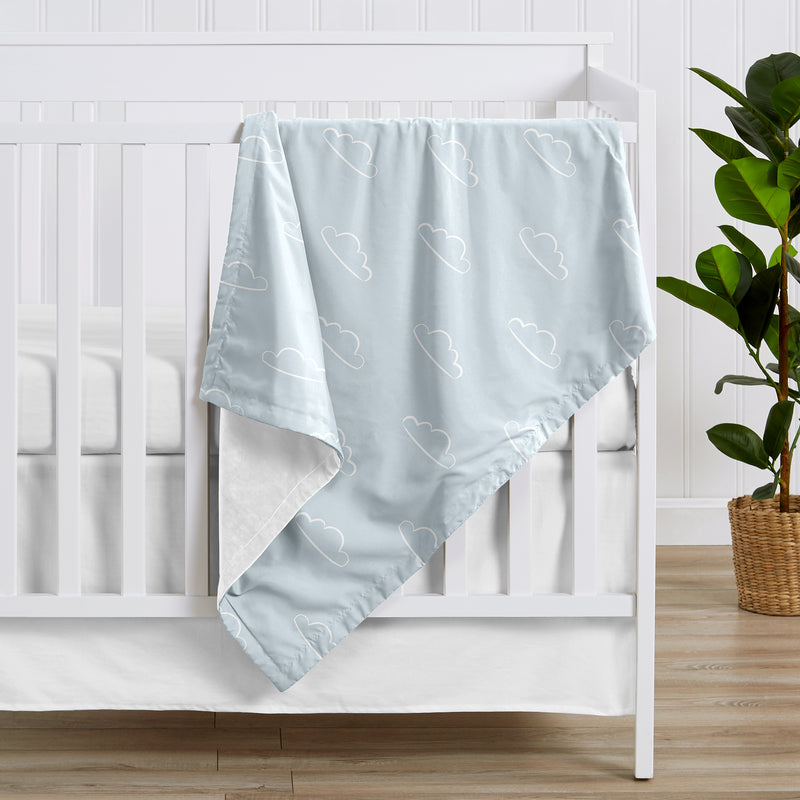 Airplane Red and Blue Collection Baby Blanket - Cloud Print