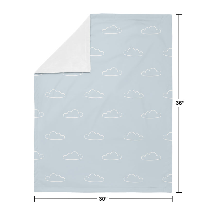Airplane Red and Blue Collection Baby Blanket - Cloud Print