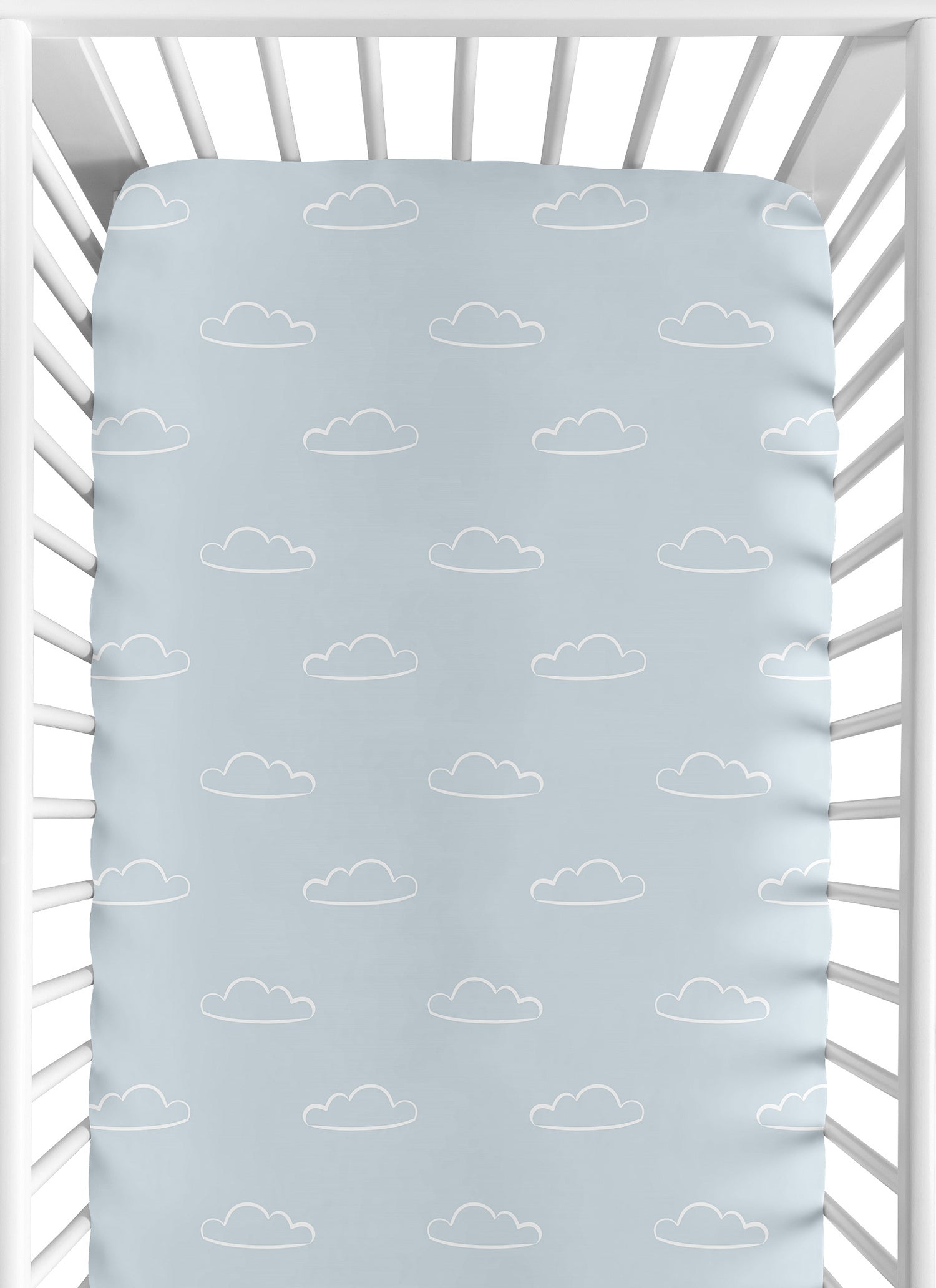 Airplane Red and Blue Collection Crib Sheet - Cloud Print